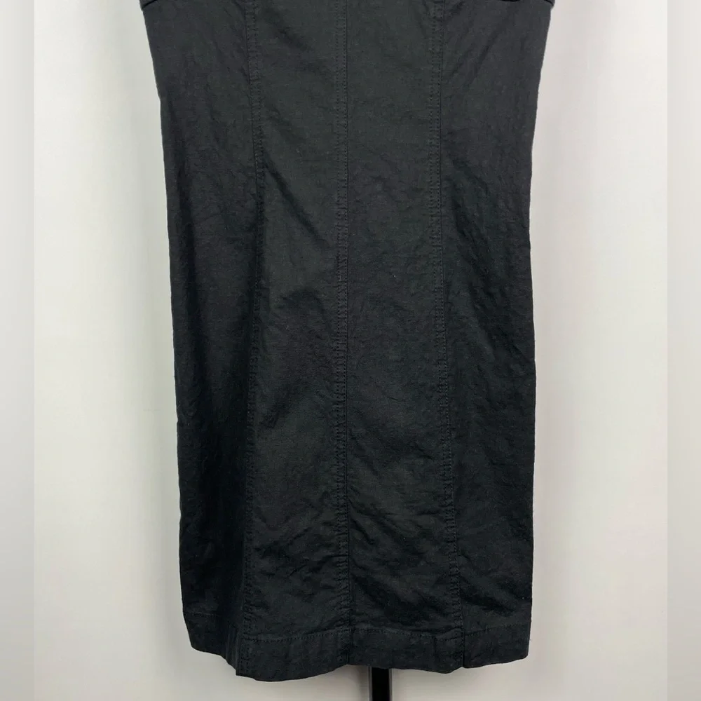 urban outfitters black linen dress Urban Outfitters Black Imani Linen Tulip Mini Dress Size Medium OB974202